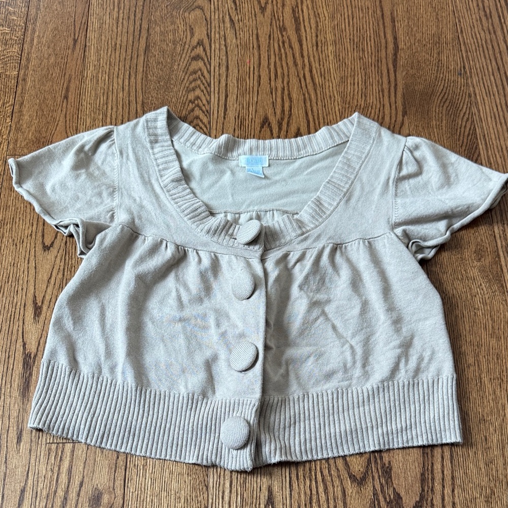 Aqua cropped cardigan top